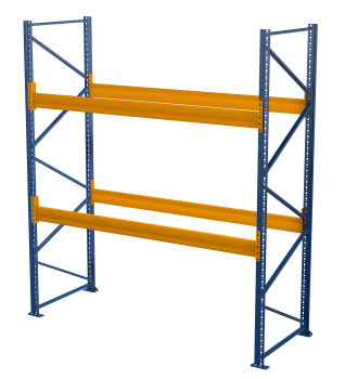 Palettenregal Nedcon H= 5,0m, 2 Ebenen,3 to,T=1,10m Breite=8,50m - 22,50m - VERSAND DEUTSCHLANDWEIT KOSTENLOS !